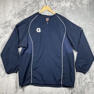 Nike Georgetown Jacket Mens Large Blue Pullover Team Half Zip Windbreaker